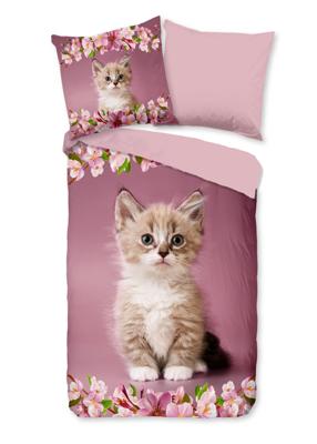 Good Morning Kinderdekbedovertrek "kitten poes met bloemen" - Roze - (135x200 cm) - Katoen Good Morning Kinderdekbedovertrek "kitten poes met bloemen" - Roze - (135x200 cm) - Katoen