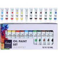 Hobby/knutsel olieverf in 12 kleuren 12 ml   -