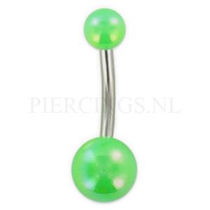 Navelpiercing acryl parelmoer groen