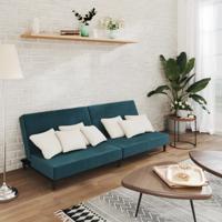 Slaapbank 2-zits fluweel blauw