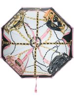 Moschino parapluie à imprimé chaînes - Noir