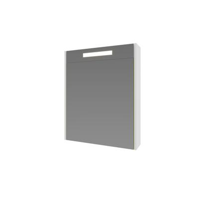 Spiegelkast Proline Premium Met Houten Deur Geïntrigeerd LED Verlichting 60x14x60 cm Ice White