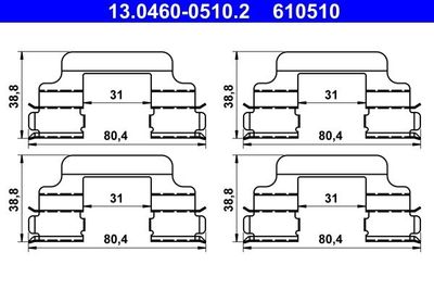 Accessoireset, schijfremblok 13046005102