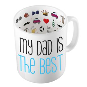 Cadeau koffie/thee mok voor papa - blauw - de beste papa - keramiek - 300 ml - Vaderdag