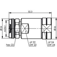 Telegärtner J01440A3005 J01440A3005 F-connector Stekker, recht 50 Ω 1 stuk(s) - thumbnail