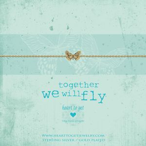 Heart to get B363BUT17G Armband Butterfly Together we... zilver goudkleurig