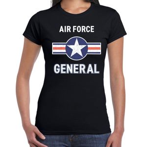 Luchtmacht / Air force verkleed t-shirt zwart voor dames