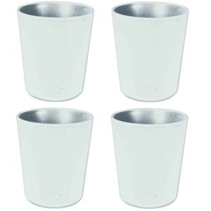 8x stuks onbreekbare kunststof/melamine bekers - wit - 450 ml