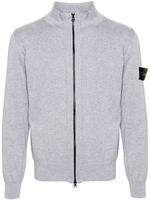 Stone Island cardigan zippé à patch Compass - Gris - thumbnail