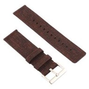 Canvas nylon bandje Fitbit Versa 1 / 2 & Lite - Donker Bruin