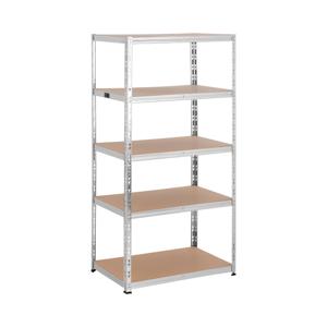 Stellingkast - 90 x 60 x 180 cm - voor 5 x 175 kg - Grijs