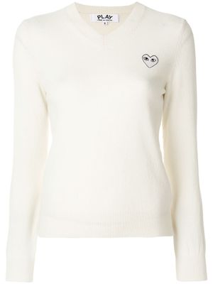 Comme Des Garçons Play V-neck pullover - Blanc