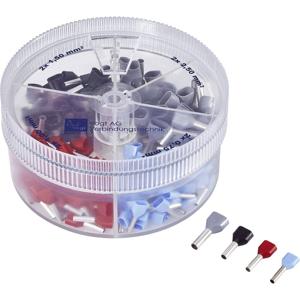 Vogt Verbindungstechnik 737060 Assortiment dubbele adereindhulzen 0.75 mm², 1 mm², 1.5 mm², 2.5 mm² Deels geïsoleerd Grijs, Rood, Zwart, Blauw 200 stuk(s)