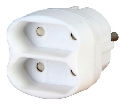 Kopp stekker 2-voudig euro IP20 wit