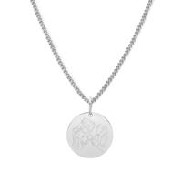 Gepersonaliseerde lijntekening ketting - Stainless steel - Zilver - 15 mm