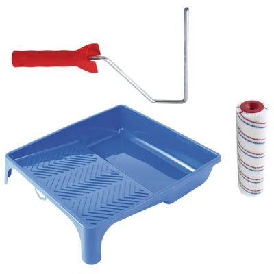 Verfroller anti spat lakroller schilderset met beugel en verfbak 25 cm