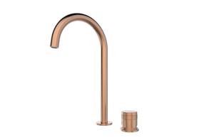 Blaufoss Pavilion Curve verhoogde wastafelkraan Brushed Rosegold