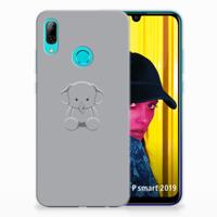 Huawei P Smart 2019 Telefoonhoesje met Naam Grijs Baby Olifant Huawei P Smart 2019 Telefoonhoesje met Naam Grijs Baby Olifant