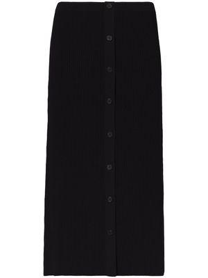 Proenza Schouler White Label jupe boutonnée en maille nervurée - Noir