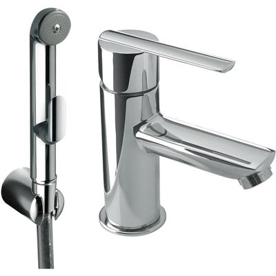 Bidetkraan met handdouche Tres Lex | Opbouw | Mengkraan | 1-hendel | Rond | Chroom
