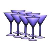 Home Deco Factory Cocktailglas - 8x - paars - kunststof - 24 cl - martini glas