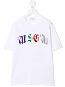 MSGM Kids t-shirt à logo imprimé - Blanc