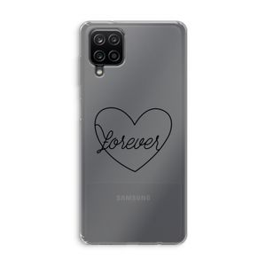 Forever heart black: Samsung Galaxy A12 Transparant Hoesje