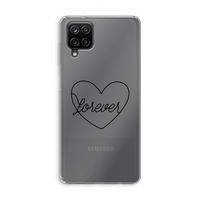 Forever heart black: Samsung Galaxy A12 Transparant Hoesje