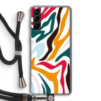 Colored Zebra: Samsung Galaxy S21 Plus Transparant Hoesje met koord