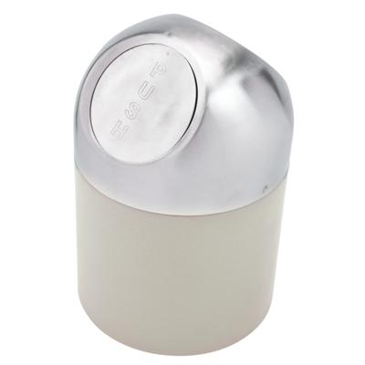 Excellent Houseware aanrecht Mini prullenbakje met klepdeksel - creme wit - 1.3L - 17 cm - rvs