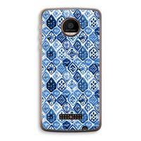 Blauw motief: Motorola Moto Z Force Transparant Hoesje