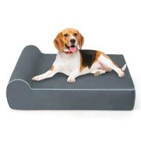 Orthopedisch Hondenbed voor Grote Honden Geheugen-schuim Huisdierbed met Hoofdkussen Grijs