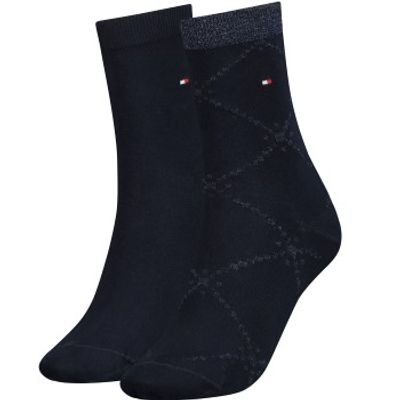Tommy Hlfiger Women Graphic Argyle Sock 2 stuks