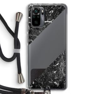 Zwart marmer: Xiaomi Redmi Note 10 Pro Transparant Hoesje met koord