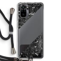 Zwart marmer: Xiaomi Redmi Note 10 Pro Transparant Hoesje met koord
