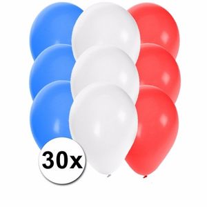 30x Ballonnen in Franse kleuren