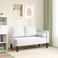 Chaise longue met kussens kunstleer wit - thumbnail