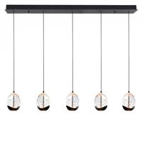 Hanglamp Egg zwart-goud 5 lichts 150 cm