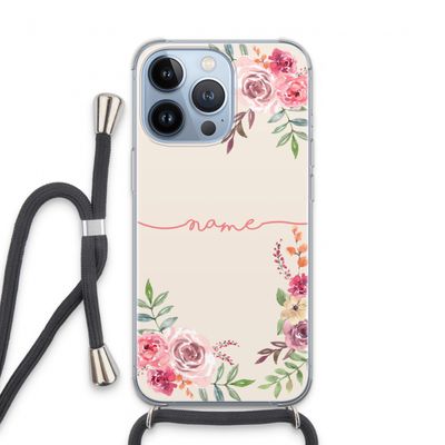 Rozen: iPhone 13 Pro Transparant Hoesje met koord