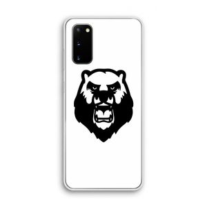 Angry Bear (white): Samsung Galaxy S20 Transparant Hoesje