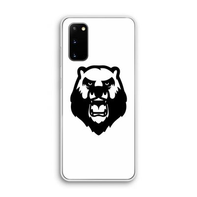 Angry Bear (white): Samsung Galaxy S20 Transparant Hoesje