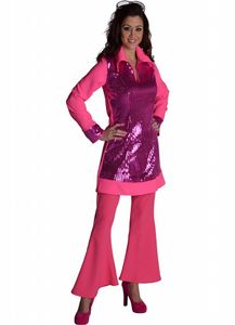 Roze hippiebroek vrouw