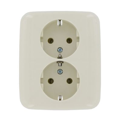 BJ SI Reflex wandcontactdoos 2-voudig RA creme