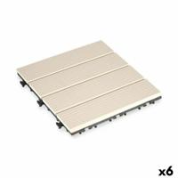 In elkaar grijpende vloertegels Composiet Beige Polyethyleen 30 x 2,6 x 30 cm (6 Stuks)