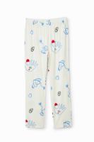 Pyjamabroek met harten - WHITE - XS