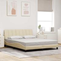 Bedframe zonder matras "Hanko" stof crèmekleurig 160x200 cm