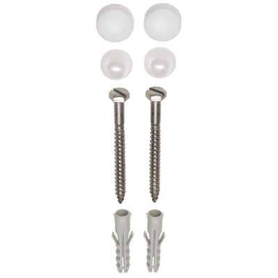 Zeskant potschroeven RVS 70mm met witte kap (2st)