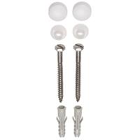 Zeskant potschroeven RVS 70mm met witte kap (2st) Zeskant potschroeven RVS 70mm met witte kap (2st)