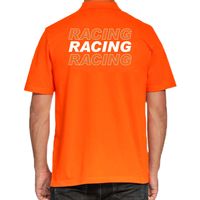 Racing supporter / race fan polo shirt oranje voor heren - thumbnail