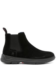 Tommy Hilfiger bottines en cuir à plaque logo - Noir